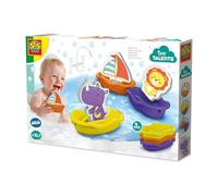 Ses Creative -Tiny Talents-Bateaux de Bain - Animaux de Safari-Paquet de Saut-Également Amusant pour la Piscine-Idée Cadeau-Figurine en Mousse rhinocéros-10M+