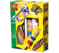 SES Creative - Tricotin - Kit Tricotin Enfant - Activité Manuelle Loisir Créatif-Poupée Tricotin en Bois - Outil de Tissage - 5+