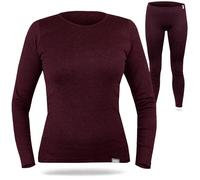 SES Femme Sous-vêtement Thermique Hiver Bordeaux 75% Coton & 25% Polyester, Taille 50, Manches Longues, Col Rond, Chaud et Confortable, Respirant et Durable
