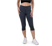 SES Legging Capri pour femme en coton 32-34 à 56-58 / Legging Capri opaque pour femme / Legging élastique 3/4 en coton / Legging Capri pour femme avec ajustement parfait, Anthracite, 34-36