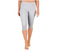 SES Legging Capri pour femme en coton 32-34 à 56-58 / Legging Capri opaque pour femme / Legging élastique 3/4 en coton / Legging Capri pour femme avec ajustement parfait, Gris mélangé, 46-48