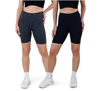 SES Lot de 2 leggings courts en coton pour femme, Noir/anthracite chiné., 48/50 FR