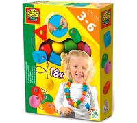 SES Creative - Loisir créatif - J'apprends à enfiler des perles - Grosses perles - À partir de 3 ans