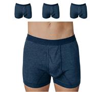 SES Ringel Lot de 3 slips pour homme, en coton, taille S à 4XL, classiques, confortables et respirants, à fines côtes, avec taille douce et ouverture, Jean bleu marine, L
