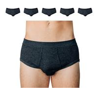 SES Ringel Lot de 5 slips à côtes fines pour homme Taille S à 4XL en coton classique confortable et respirant avec taille souple et ouverture, anthracite, XL