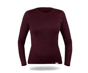 SES T-Shirt Thermique pour Femme à Manches Longues 38-52 Bordeaux composé de 75% Coton & 25% Polyester/Haut Thermique Respirant pour Femme/sous-vêtements Thermiques pour Chaleur et Confort