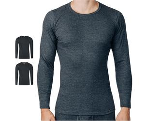 SES T-shirts à manches longues pour homme - Lot de 2 / S à 4XL / Mélange coton/polyester de qualité supérieure / Maillot de corps ou sous-vêtement