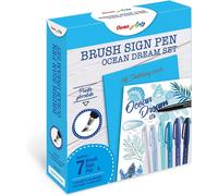 Ses15c Brush Sign Pen Sketching Set Ocean Dream & Cahier