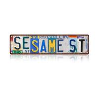 Sesame St Décoration murale vintage Plaque de rue en métal 40,6 x 10,2 cm
