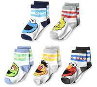 Sesame Street 5 Pack Crew Socks Chaussette dcontract, Rayures Grises Multicolores, 2-4 Ans Mixte bébé
