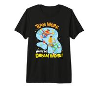 Sesame Street Bert and Ernie Team Work, Dream Work T-Shirt Haut de Gamme