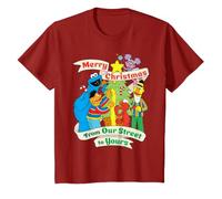 Sesame Street Biscuits pour Enfants Sapin de Noël Bert Abby Ernie Elmo T-Shirt