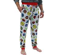 Sesame Street Characters Elmo Cookie Monster Jogger Pajama Pant (Grey, Medium)
