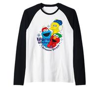 Sesame Street Christmas Big Bird Elmo Cookie Monster Friends Fun Manche Raglan