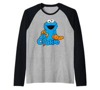 Sesame Street Cookie Monster Best Cookies Happy Pose Classic Manche Raglan