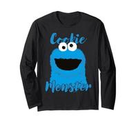 Sesame Street Cookie Monster, Dessin animé Crazy Big Face, rétro Manche Longue