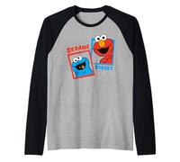 Sesame Street Cookie Monster Elmo Best Friends Pose Classique Manche Raglan