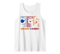 Sesame Street Cookie Monster Elmo Big Bird Art Collage rétro Débardeur