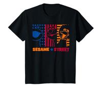 Sesame Street Cookie Monster Elmo Big Bird Art Collage rétro T-Shirt