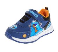 Sesame Street Cookie Monster Light Up Sneakers for Boys & Girls - Kids Lightweight Athletic Breathable Running Tennis Shoes - Navy/Blue (Size 11 Little Kid)