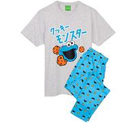 Sesame Street Cookie Monster Pajamas Hommes T-Shirt Muppet et Pantalon PJS