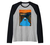 Sesame Street Cookie Monster Scream Parodie Munch Lol Classic Manche Raglan
