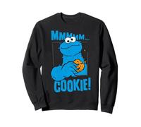 Sesame Street Cookie Monster Yummy Cookies Happy Pose Rétro Sweatshirt