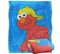 Sesame Street - Couverture, 152 x 127 cm, Couverture Super Douce Big Elmo on The Street Silky Touch