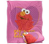 Sesame Street - Couverture, 152 x 127 cm, Motif Elmo Heart, Couverture Ultra Douce au Toucher et Soyeuse