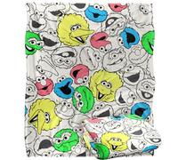 Sesame Street - Couverture, 152 x 127 cm, Motif Visage, Soyeux, Super Douce au Toucher