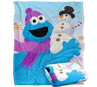 Sesame Street - Couverture Soyeuse au Toucher pour Enfants Furry Friends Forever Cookie Monster Snowman, 152 x 127 cm