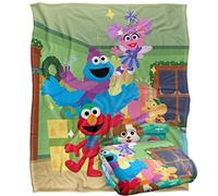 Sesame Street - Couverture Soyeuse au Toucher pour Enfants Furry Friends Forever Elmo Abby Cookie Monster Presents, 152 x 127 cm