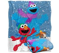 Sesame Street - Couverture Soyeuse au Toucher pour Enfants Furry Friends Forever Elmo Cookie Monster Snow Run, 152 x 127 cm