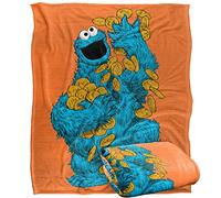 Sesame Street - Couverture Ultra Douce Silky Touch Peinte Cookie Monster, sous Licence Officielle, 152 x 127 cm
