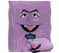 Sesame Street - Couverture Ultra Douce Silky Touch sous Licence Officielle Count Face 152 x 127 cm