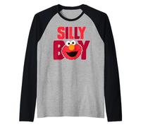 Sesame Street Elmo Cuddle Cute Sweet Face Silly Boy Classic Manche Raglan