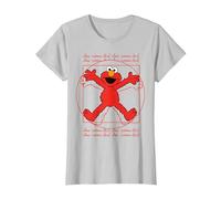 Sesame Street Elmo Da Vinchi Parodie Fun Classic Lol T-Shirt, Femme, Argent, S