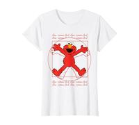 Sesame Street Elmo Da Vinchi Parodie Fun Classic Lol T-Shirt, Femme, Blanc, XXL