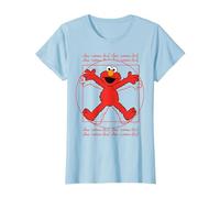 Sesame Street Elmo Da Vinchi Parodie Fun Classic Lol T-Shirt, Femme, Bleu Céleste, M