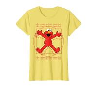 Sesame Street Elmo Da Vinchi Parodie Fun Classic Lol T-Shirt, Femme, Citron, 3XL