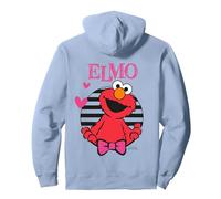 Sesame Street Elmo Happy Cuddle XOXO Cute Friends Cœur Love Sweat à Capuche, Unisexe pour Adultes, Bleu poudré, XL