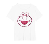 Sesame Street Elmo Mono T-Shirt, Femme Grandes Tailles, Blanc, 1X