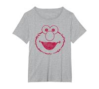 Sesame Street Elmo Mono T-Shirt, Femme Grandes Tailles, Gris Chiné, 2X