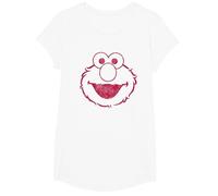 Sesame Street Elmo Mono T-Shirt, Fille, Blanc, M