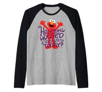 Sesame Street Elmo Monster Hug, Pose Amusante et Amicale, BFF Vintage Manche Raglan