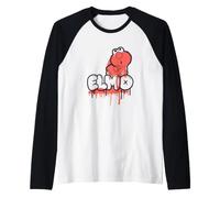 Sesame Street Elmo Simple Spray Paint Graffiti Tag Manche Raglan