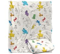 Sesame Street Full Character Pattern Plaid Ultra Doux au Toucher Soyeux - 152 x 127 cm