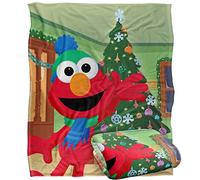 Sesame Street Furry Friends Forever Elmo Couverture Ultra Douce au Toucher Motif Sapin de Noël 152 x 127 cm