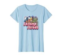Sesame Street Groovy Group T-Shirt, Femme, Bleu Céleste, L