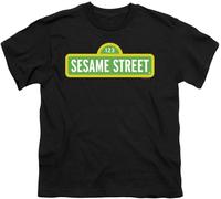 Sesame Street Kids' Regular Fit T-Shirt Noir 3-4 ans Unisex